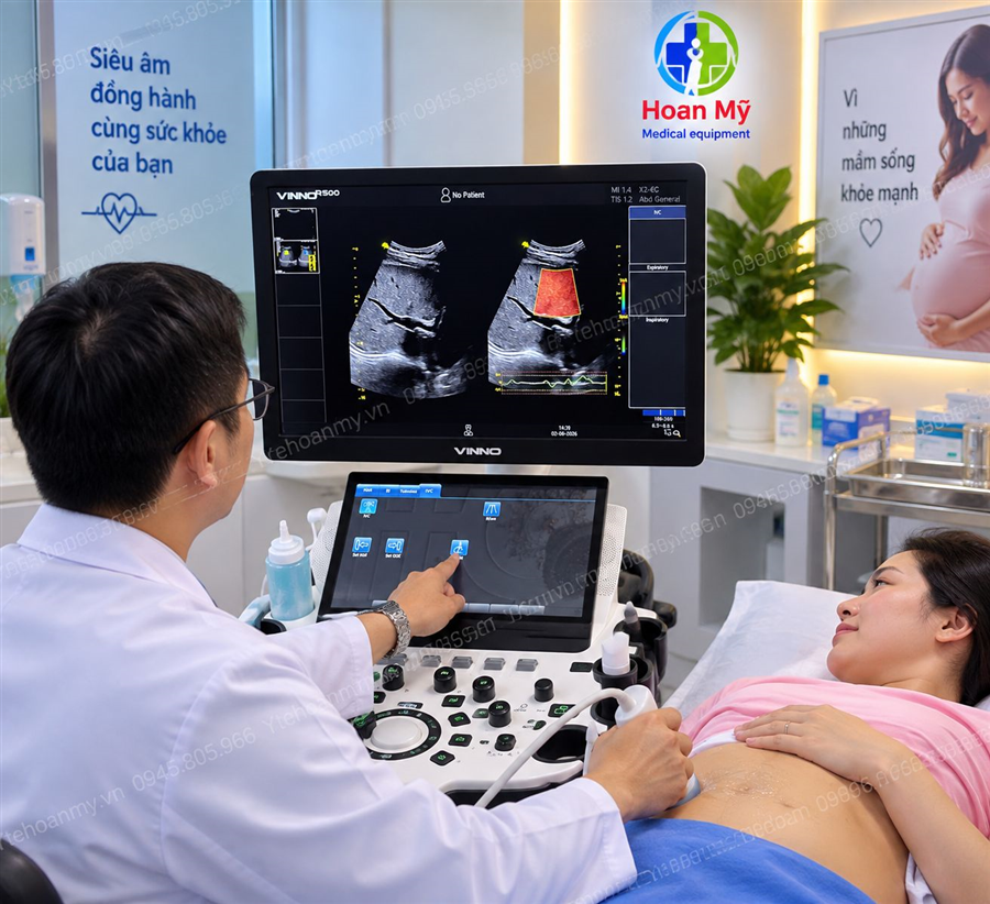 Máy siêu âm 5D Vinno R500 cao cấp - Đàn hồi mô gan