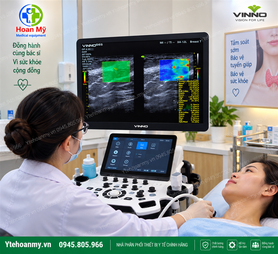 Máy siêu âm 5D Vinno R500 cao cấp - Đàn hồi mô gan