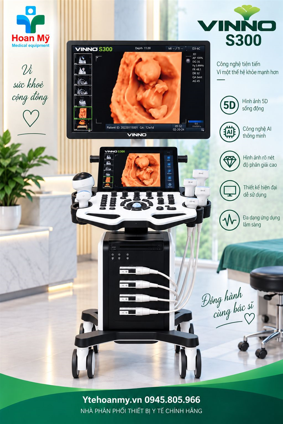 Máy siêu âm 5D Vinno S300 cao cấp