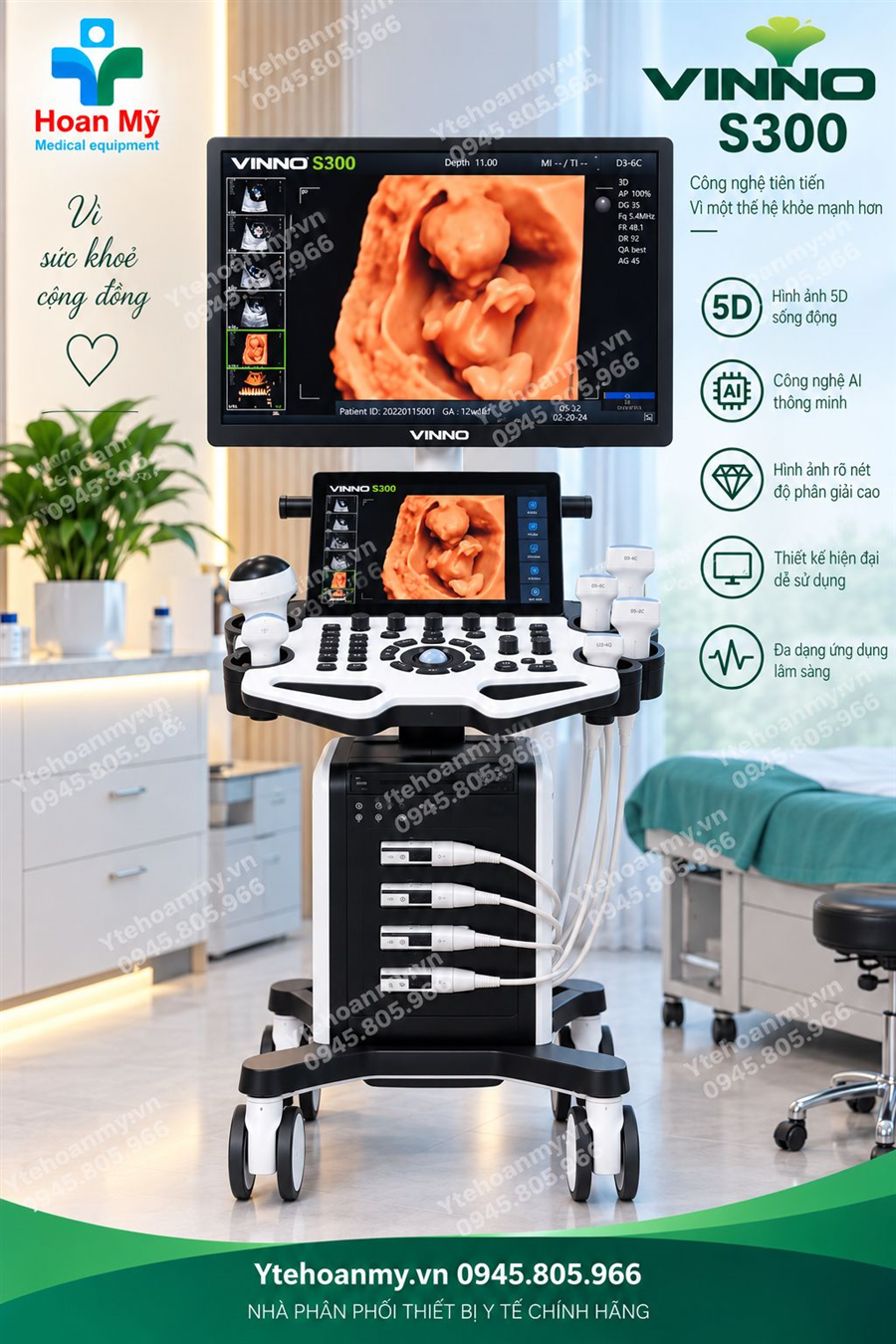 Máy siêu âm 5D Vinno S300 cao cấp