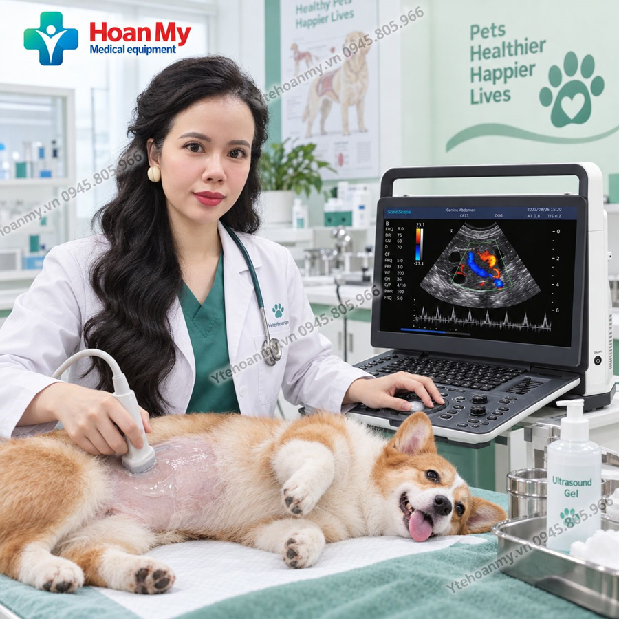 Máy siêu âm thú y SonoScape E2V Doppler màu - Giải