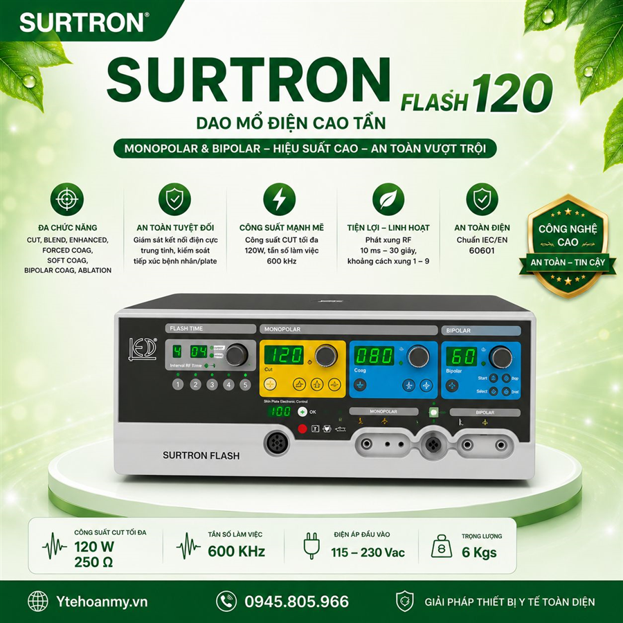 Dao mổ điện Surtron Flash 120. Xuất xứ: Italia