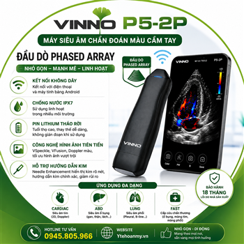 Máy siêu âm tim cầm tay chẩn đoán màu VINNO P5-2P