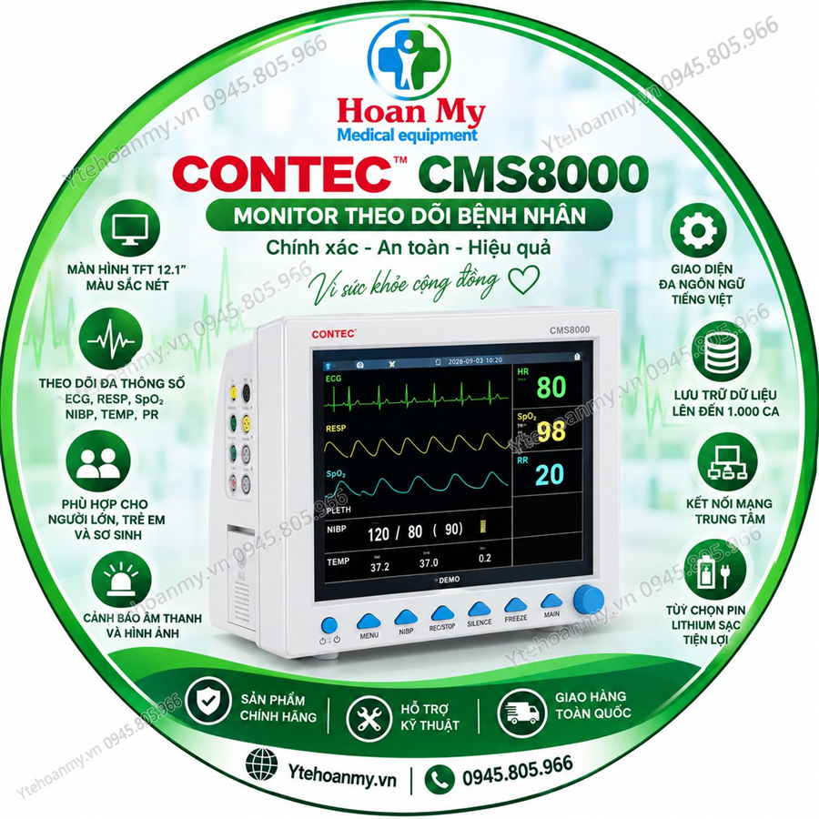 Monitor theo dõi bệnh nhân Contec CMS8000